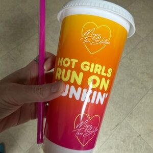 Dunkin' Megan Thee Stallion Gradient Tumbler - Pink & Orange- with sealed straw!